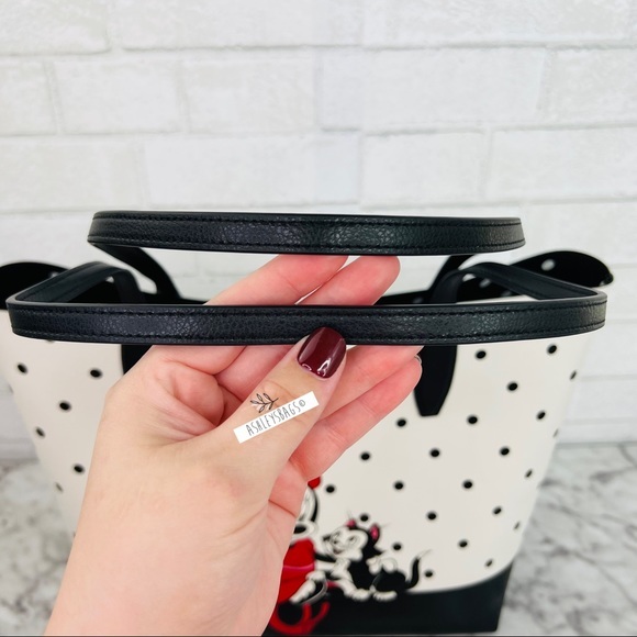 Kate Spade X Disney Minnie Mouse Tote & Coin Purse Keychain Bag Charm Set - Picture 6 of 16